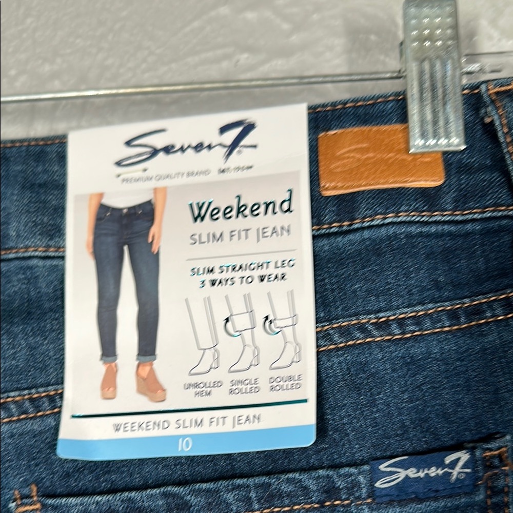 NWT Seven7 Weekend Slim Fit Dark Blue Jeans Women's Size 10 - Picture 8 of 11